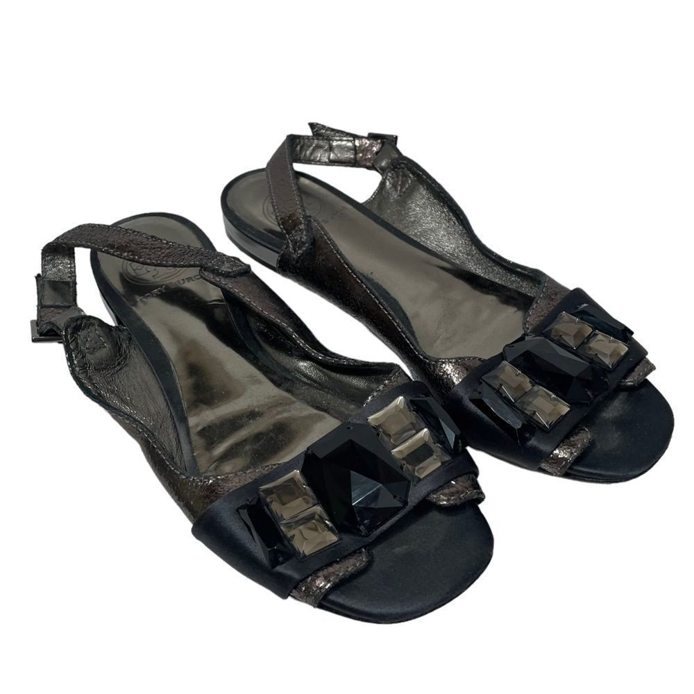 Tory Burch Metallic Jeweled Sandals